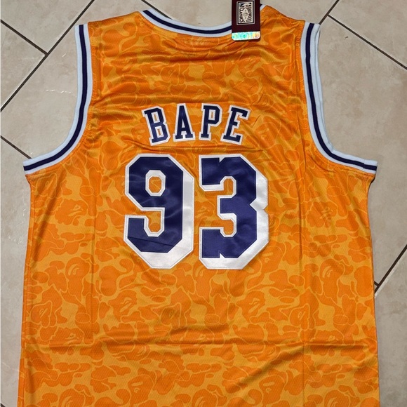 Nike Other - BAPE Los Angeles Lakers Jersey # 93 Yellow/Orange , Unisex